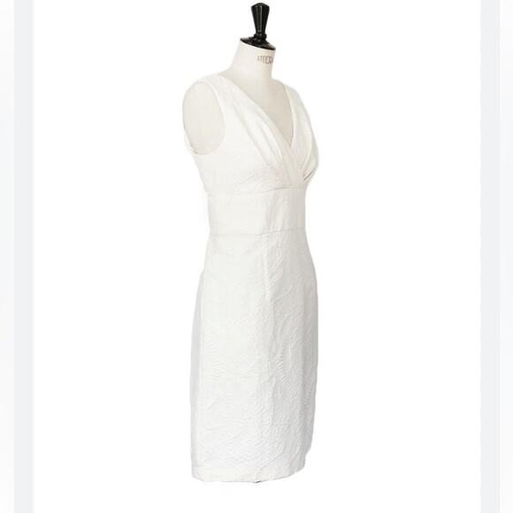 MAXMARA IVORY JACQUARD COTTON SLEEVELESS DRESS SIZE 12 - Picture 1 of 9